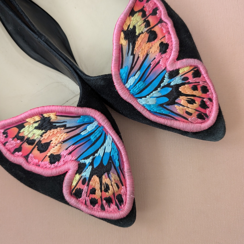 Sophia Webster Women's Papillon Embellished Pointed-Toe Flats Size 8.5